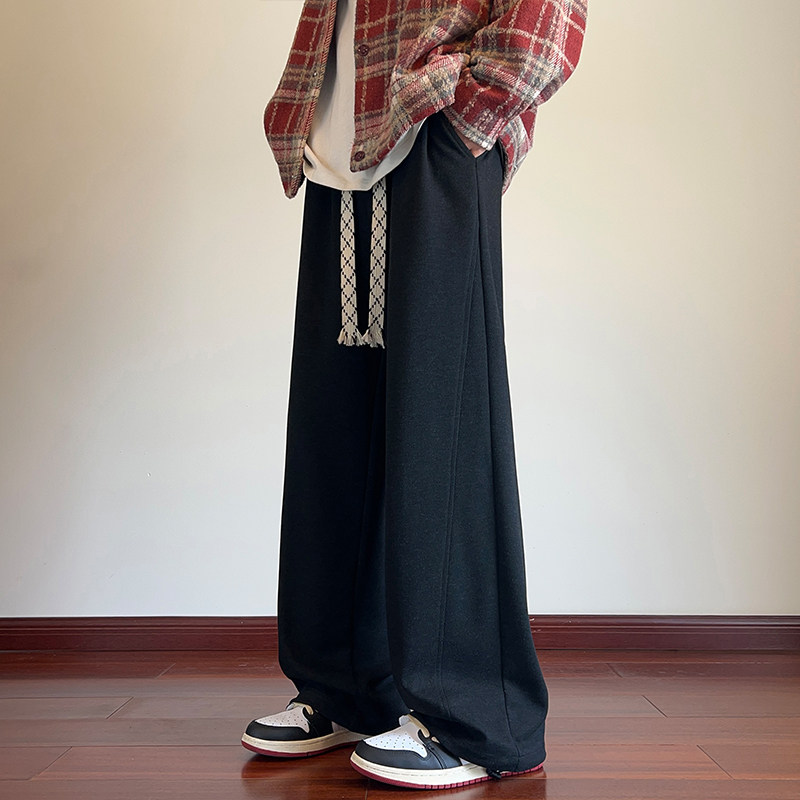 New Autumn Style Interior Large Size Hong Kong Style Drape Straight Pants