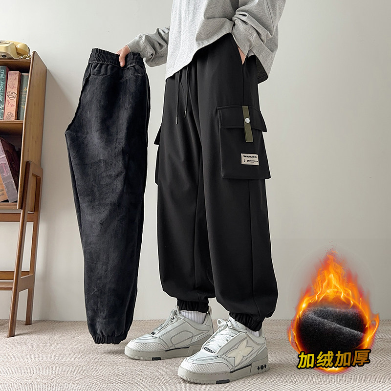 Autumn and winter men's leggings overalls, large size casual pants