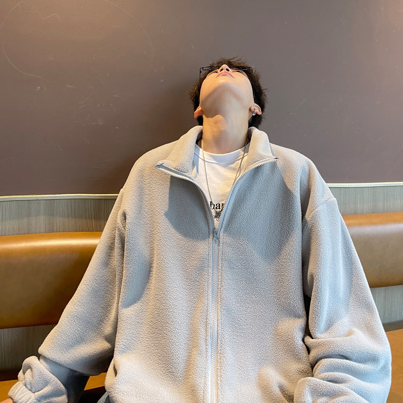 live streaming!  Double-sided polar fleece thermal sweatshirt men's jacket jacket lining