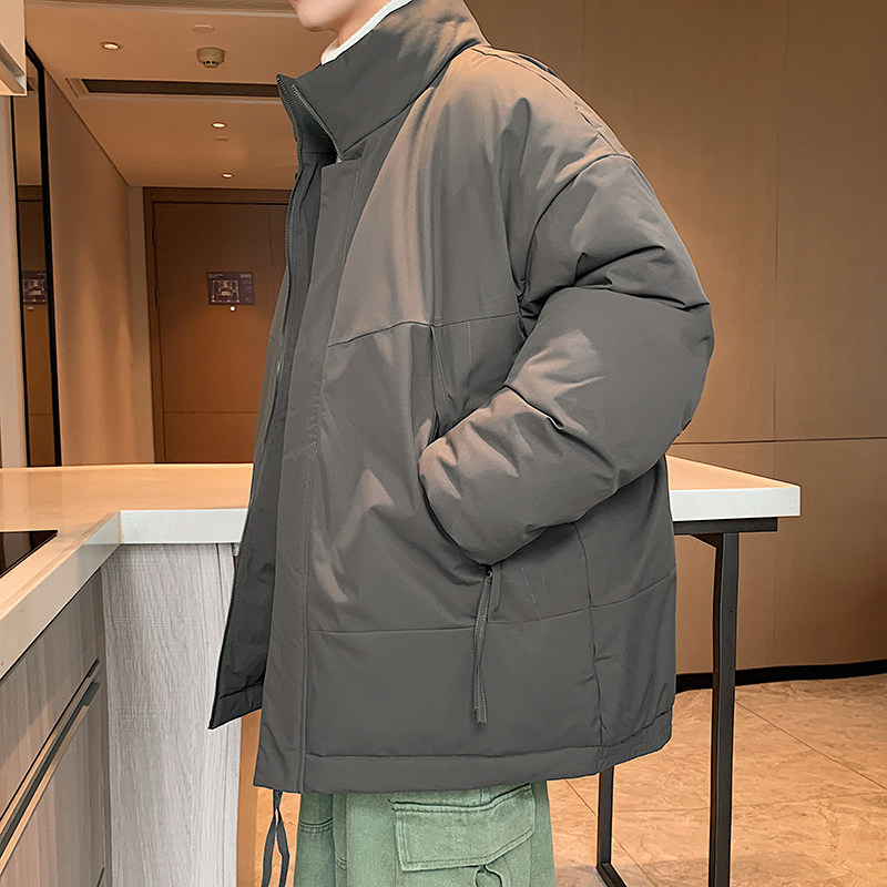 Teenagers' cotton-padded clothes, men's winter bread clothes, thickened warm and cold-proof clothes, trendy brand stand-up collar cotton clothes