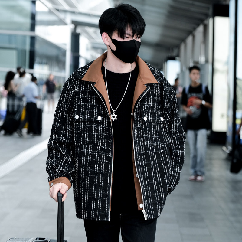 Get things/live broadcast good goods Xiaoxiangfeng fake two-piece jacket men's jacket Korean style J