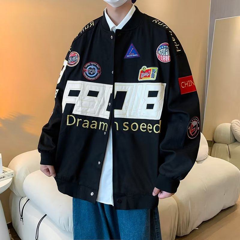 Jacket baseball uniform winter new American racing suit men's design niche embroidered jacket