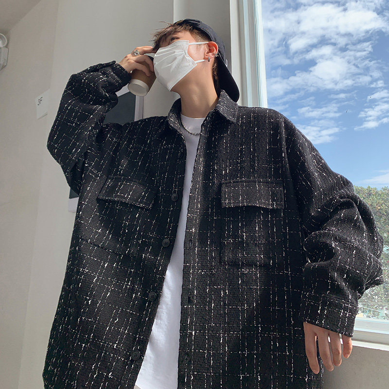 Spring new style Hong Kong style outdoor small fragrant style work shirt men's shirt jacket top