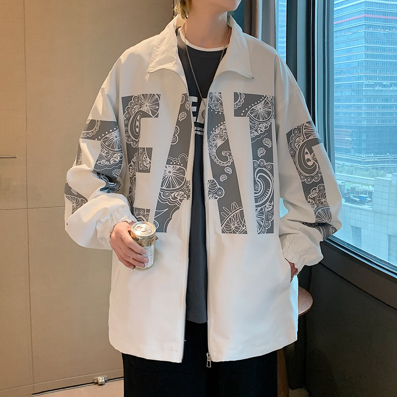 Autumn and winter new large print loose lapel jacket large size coat