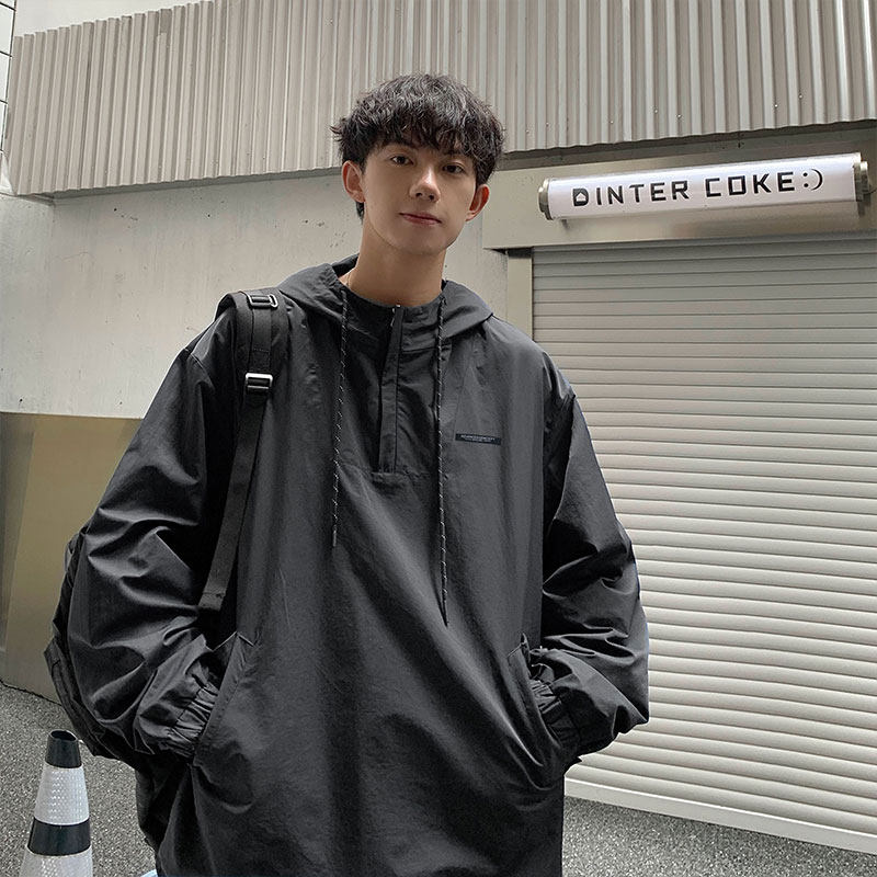 High quality labeling hooded youth trendy large size Hong Kong style jacket with super good data