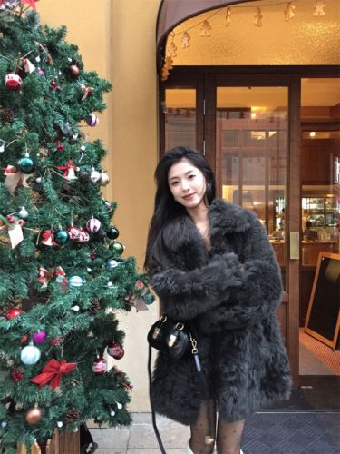 Temperament atmosphere dyed lapel eco-friendly warm loose fur coat