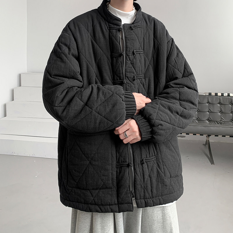 Extra large size Chinese style men's cotton coat thickened Tang suit men's Chinese style cotton coat stand collar cotton coat