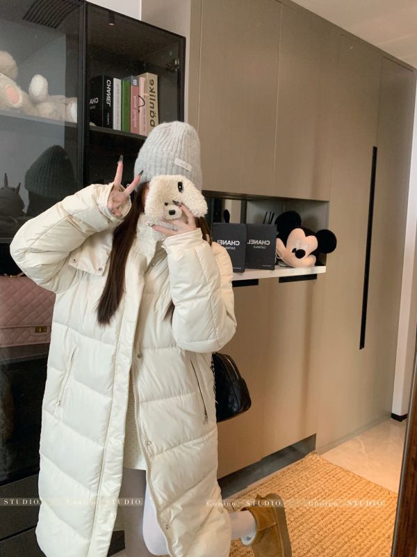 Autumn and winter mid-length cotton coat long-sleeved Korean style solid color zipper top for small people