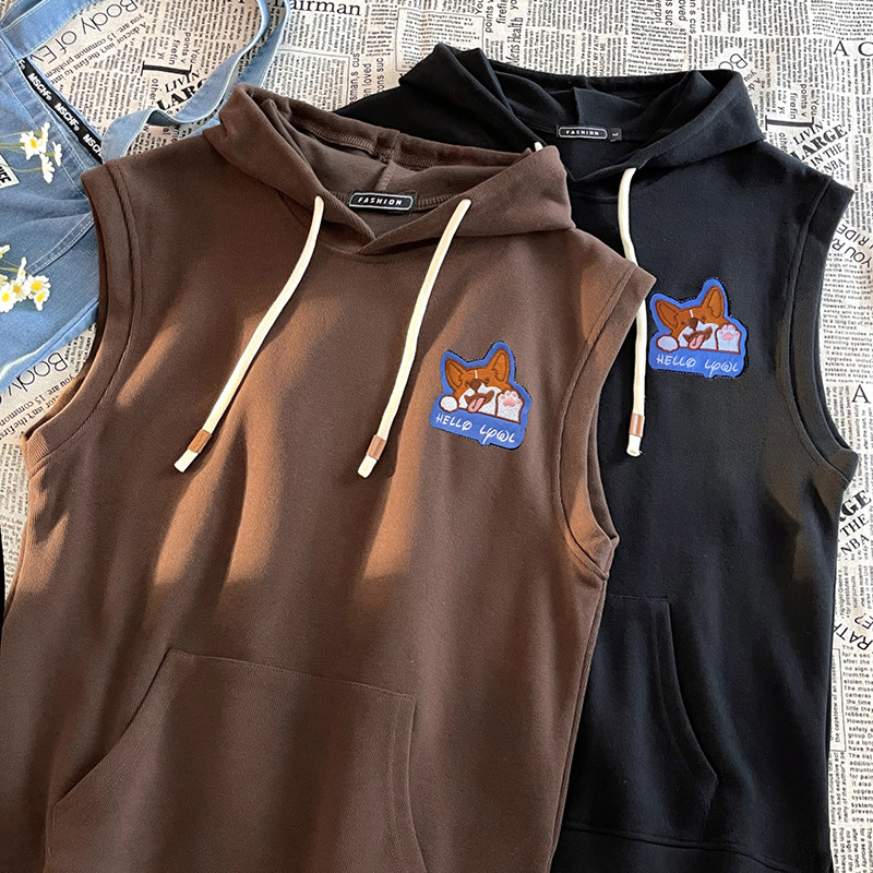 Autumn and winter 60 cotton hooded vest jacket plus size men's plus size plus size fat clothes