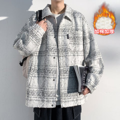 Winter new large size small fragrance plus cotton and thickened cotton clothing men's lapel warm jacket