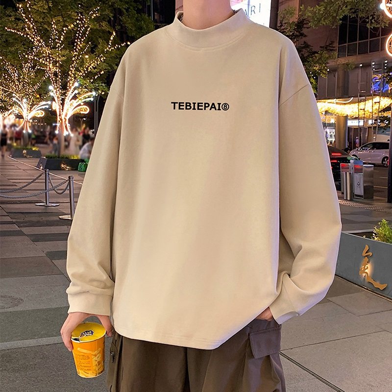 Half turtleneck German velvet sweater for men in autumn and winter new style inner sweater American fashion brand thickened