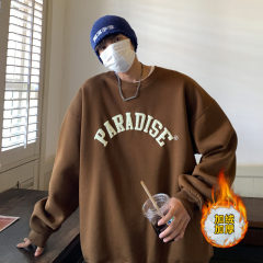 Winter Loose Velvet Thickened Round Neck Sweater Couple Autumn Men's Foam Jacket