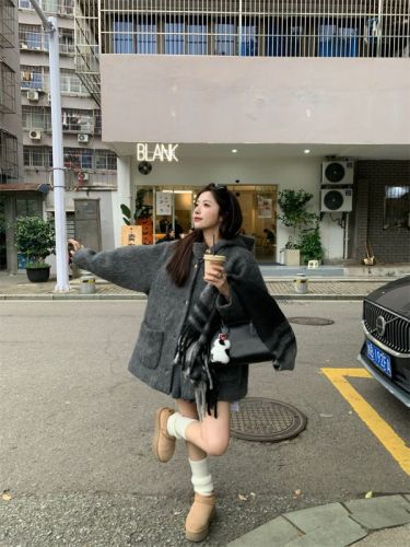 Women's high-end winter woolen coat