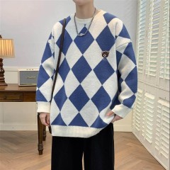 Autumn and winter new casual sweater men's long-sleeved sweater Hong Kong style loose sweater bottoming shirt