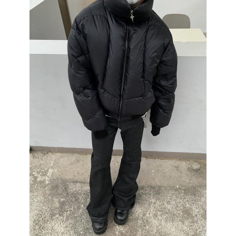 Thickened short cotton jacket with high collar and American style high street trendy brand cotton jacket