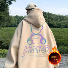 Live broadcast quality 500g heavyweight autumn and winter American style velvet thickened sweatshirt jacket