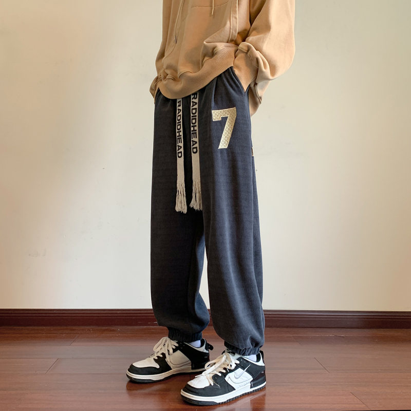 Deep inventory of autumn and winter European cotton velvet sweatpants, student casual pants, harem sweatpants