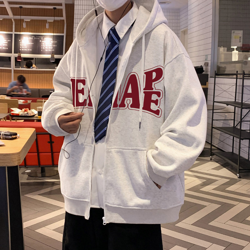 Autumn and winter men's and women's campus fleece sweatshirt jackets