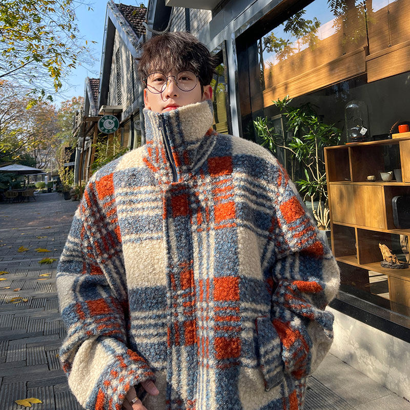 Terry high collar windproof autumn and winter coat Woolen
