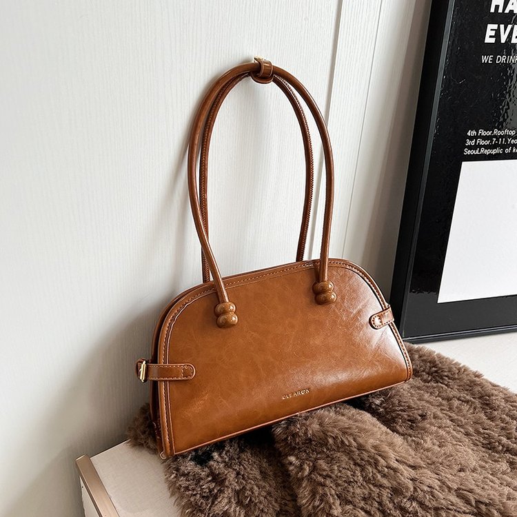 Cross-border retro fashion armpit bag for women 2024 autumn and winter new casual bowling bag Korean style fashionable shoulder bag
