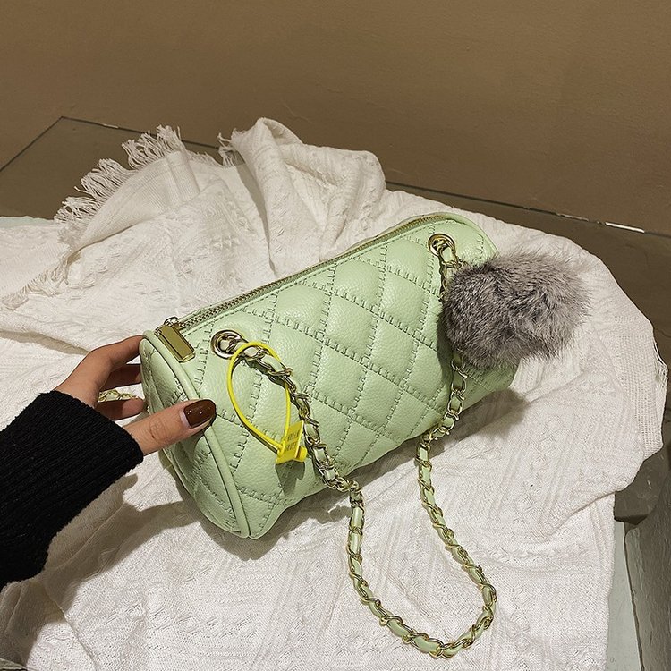 This year's popular bags 2024 new summer fashion chain crossbody bag women's high-end niche shoulder bag cylindrical bag