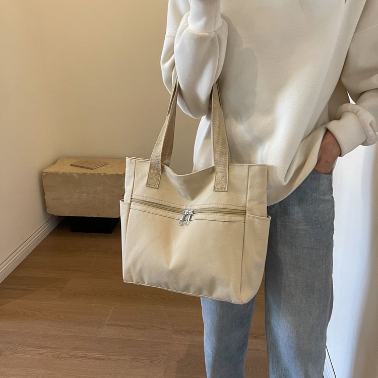Large-capacity handbag literary youth shoulder bag ins versatile canvas bag summer college student bag women's bag