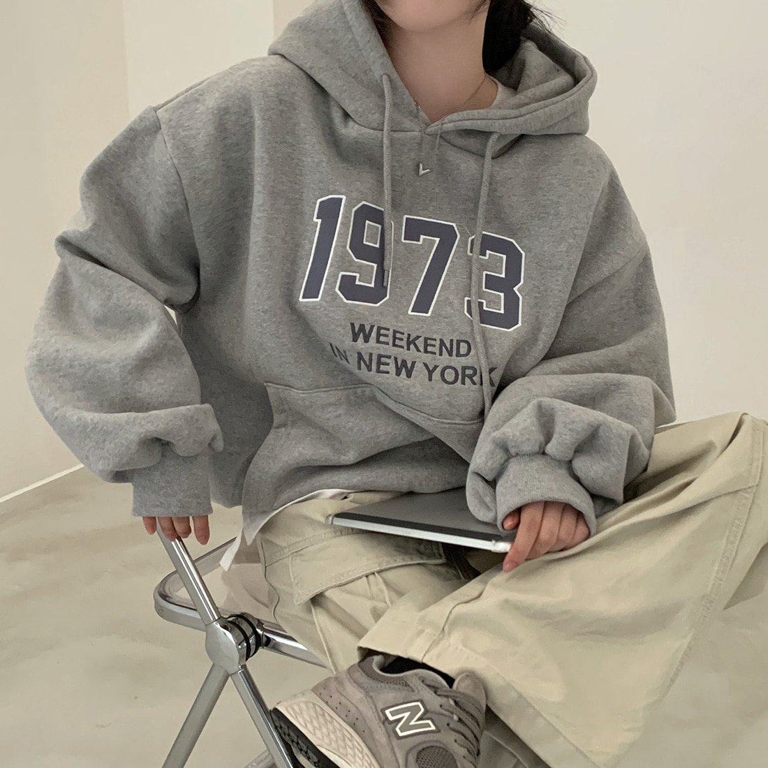 Korean chic new student loose lazy letter hooded velvet sweatshirt