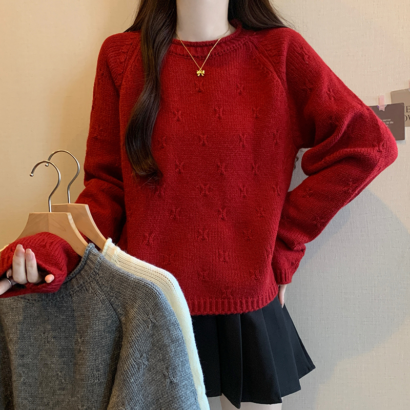 Real shot of plus size women's 2024 autumn and winter new three-dimensional crochet sweater with loose design and versatile sweater jacket