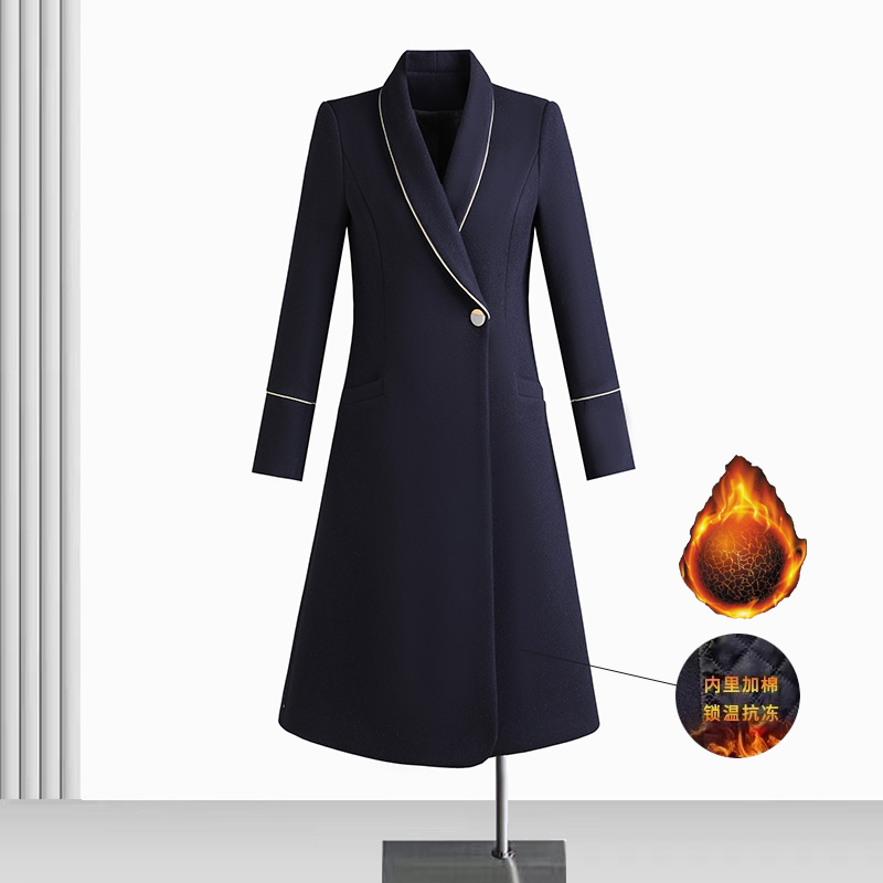 High-end gray woolen coat for women winter new high-end professional formal work clothes long-sleeved coat