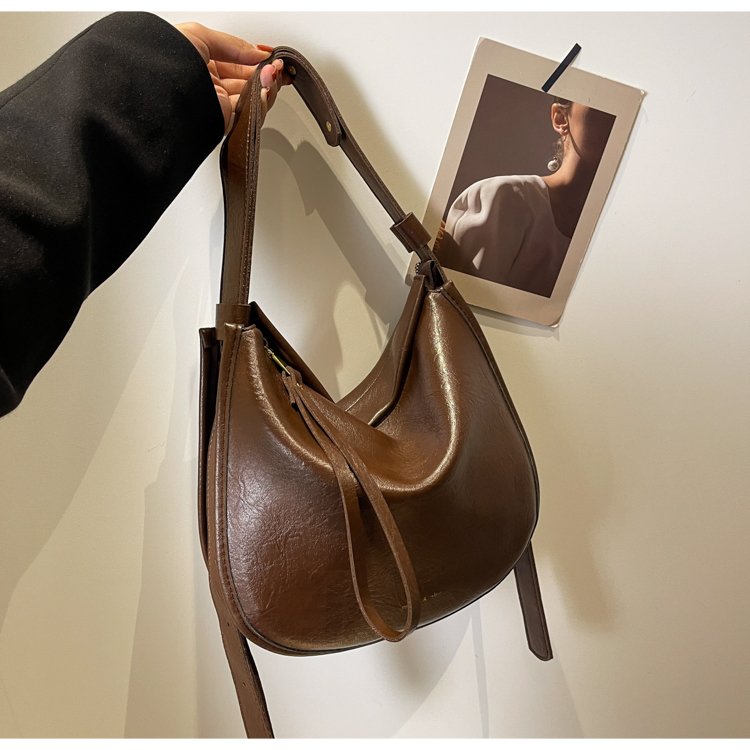 Bags for women new niche large-capacity soft leather underarm tote bag high-end casual lazy style crossbody bag