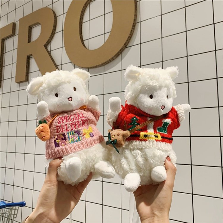 Cute Sweater Lamb Doll Plush Bag 2024 New Japanese Cute Cartoon Girl Korean Style Crossbody Bag