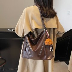 Retro Large Capacity Women's Backpack Backpack 2024 New Fashion Simple Tote Bag Versatile Commuting Shoulder Bag