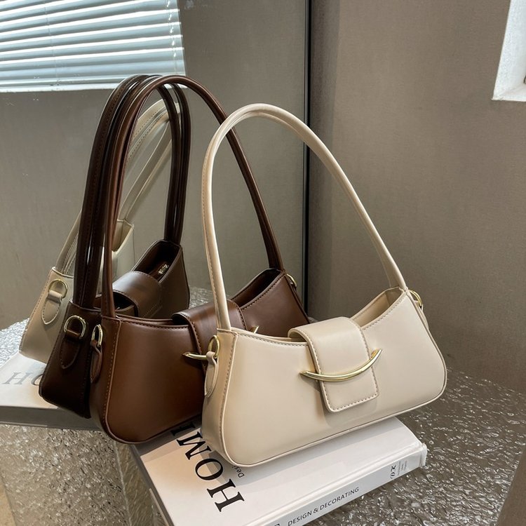 Tote bag, high-end, versatile underarm bag, women's autumn and winter new style, simple, square, fashionable, niche, single generation