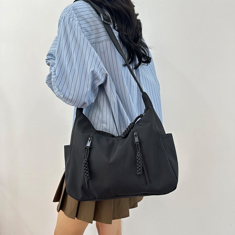 High-quality large-capacity crossbody bag for women 2024 new bag for female college students solid color versatile commuting casual bag