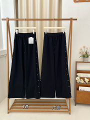 Large bottle customization CH is great to wear! 480g super warm black velvet casual pants for women in autumn and winter straight wide-leg pants Korea