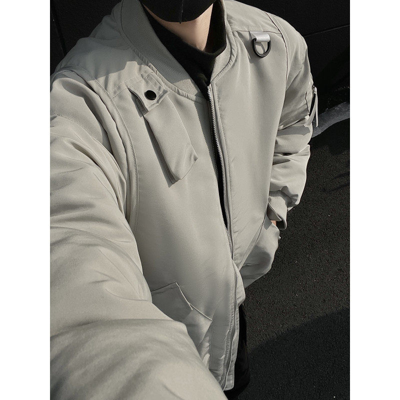 Winter American style flight work jacket men's casual quilted baseball uniform