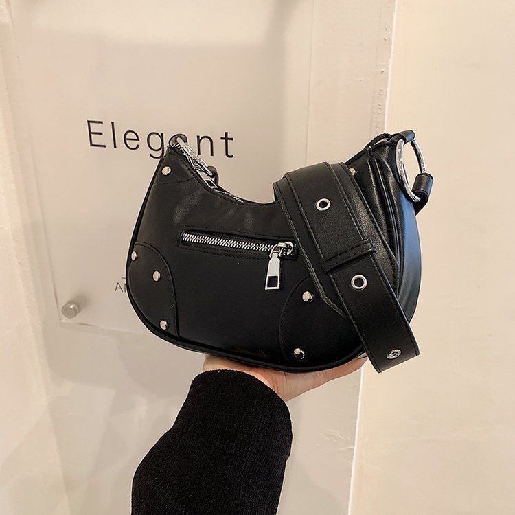 Western-style armpit bag, temperament casual bag, 2024 early spring new fashion ins fashion wide shoulder strap single shoulder crossbody bag