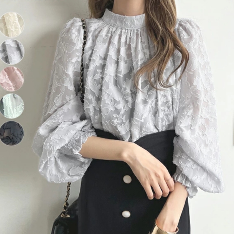 Foreign order, Japanese style, Korean European station, foreign trade, Korean style pullover chiffon shirt, lace top, sun protection shirt, air-conditioning shirt