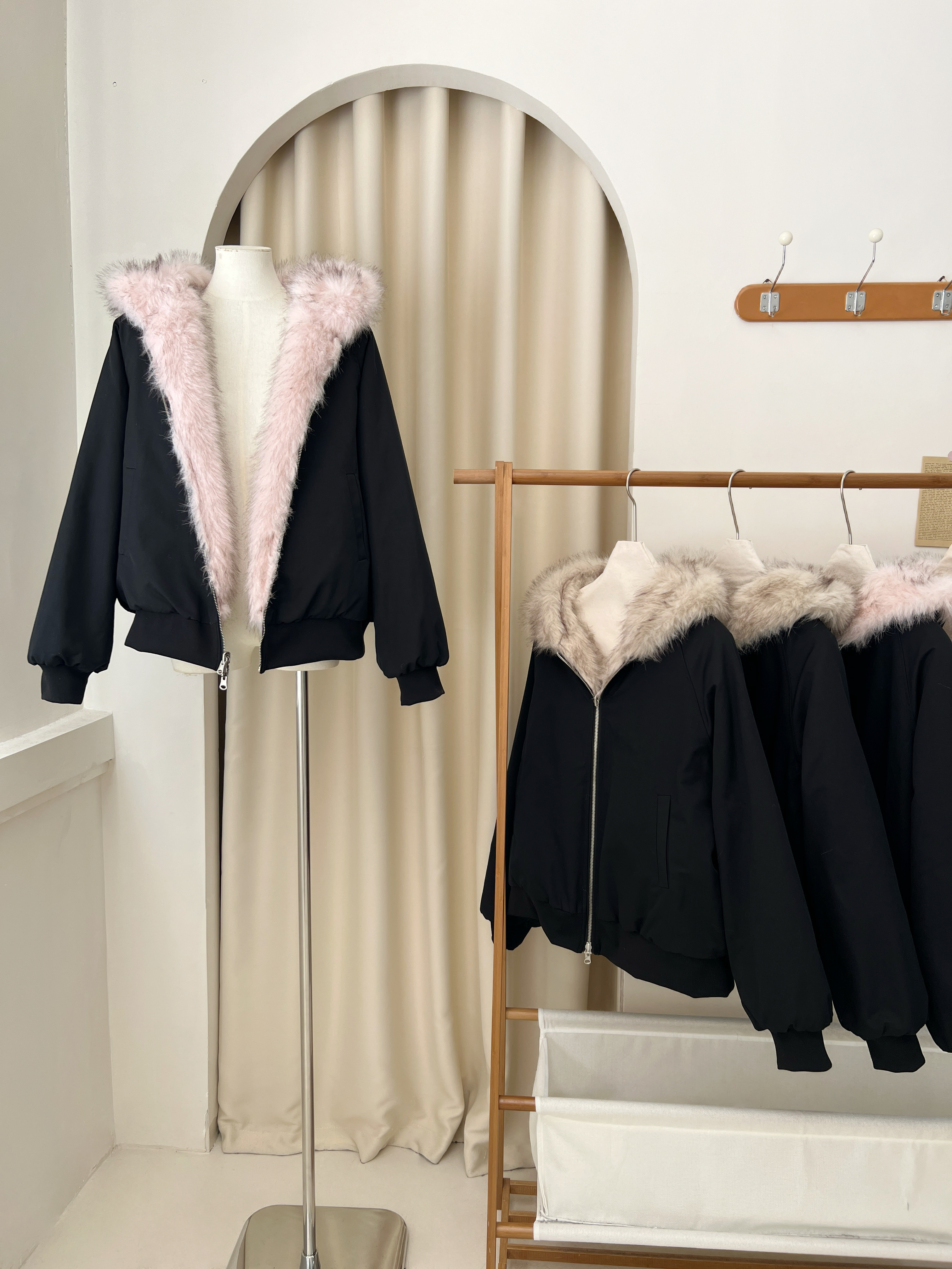 1P STUDIO reversible reversible eco-friendly fur coat for women autumn and winter loose workwear short skirt two-piece suit