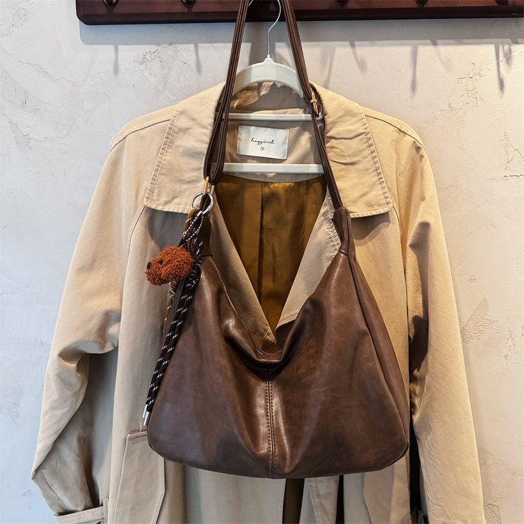 Fashionable Large Capacity Large Bag Women's 2024 Autumn and Winter New Versatile Shoulder Bag Textured Western Style Crossbody Bag