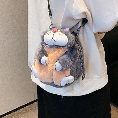 Large portable bag 2024 new cute shoulder bag women's large capacity furry women's bag shoulder bag commuter tote bag
