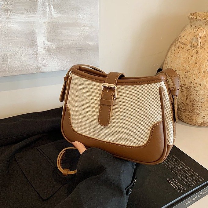 This year's popular niche design bags, new women's bags, casual and versatile canvas crossbody bags, single shoulder armpit bags