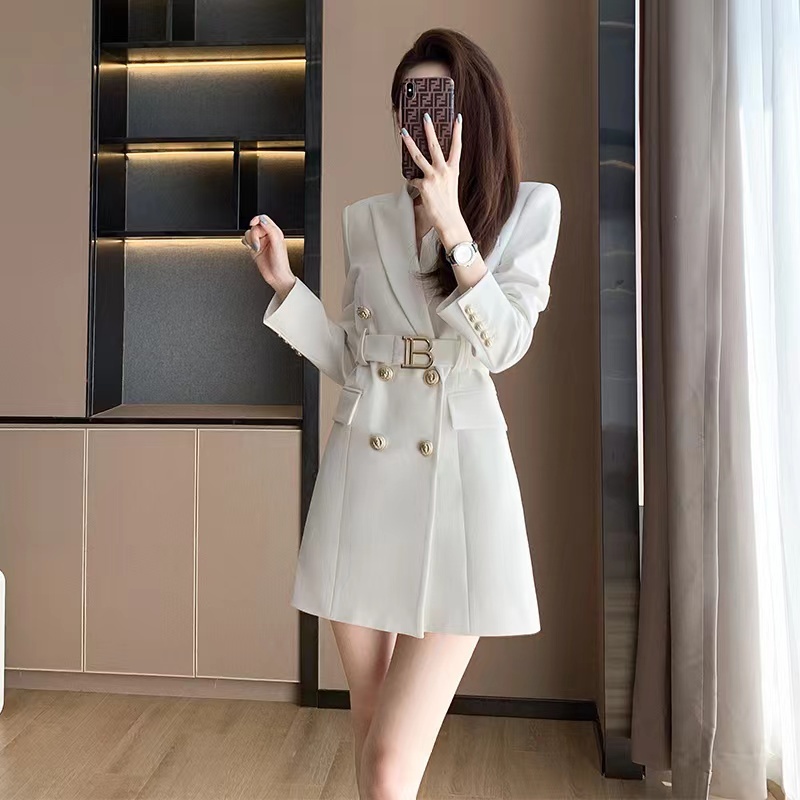 High-end suit dress, women's autumn new temperament suit jacket, professional suit, Hepburn style skirt