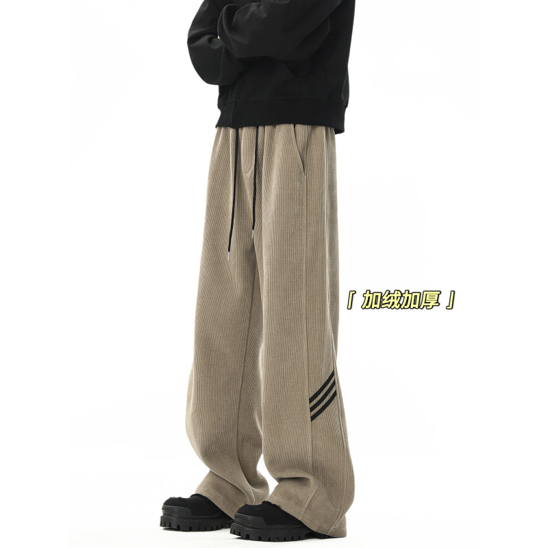 American retro European cotton velvet knitted sweatpants corduroy chenille casual pants