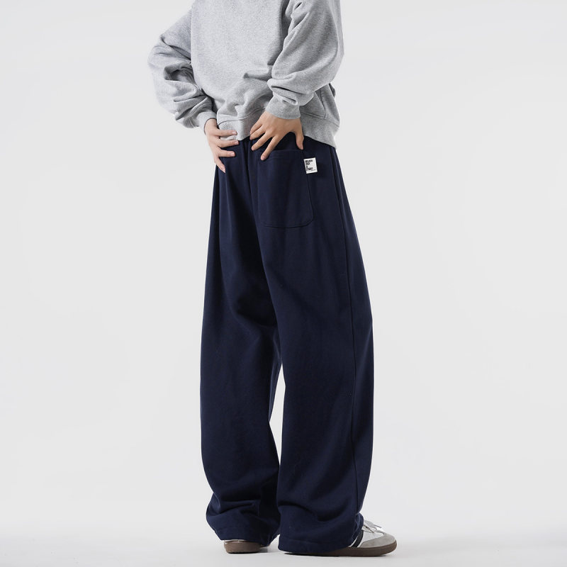 American navy heavyweight sweatpants men's trendy autumn and winter velvet thickening casual versatile loose sports long pants