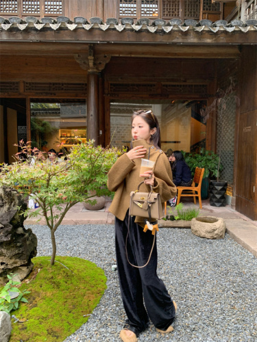 New style French half-high collar irregular design woolen casual short coat