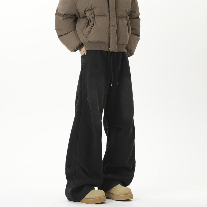 Washed Chinese cotton sweatpants and casual pants