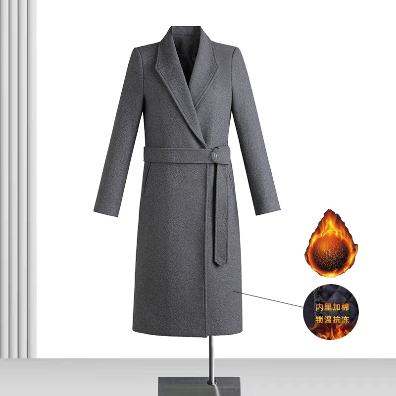 Thick cotton woolen coat for women winter new style high-end commuting professional work clothes temperament warm top