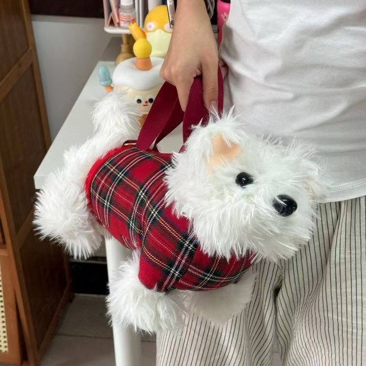 UK Edinburgh West Highland puppy bag women's crossbody shoulder handbag simulation doll handmade gift gift