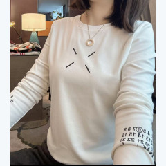 2024 new fashionable autumn and winter long-sleeved bottoming shirts for women, casual, trendy, versatile, flesh-covering, slimming, large size T-shirts